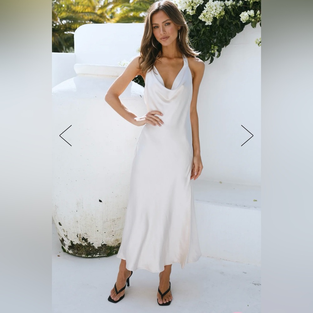 Satin Champagne Dress